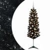 vidaXL Dirbtinė siaura kalėdinė eglutė su žaisliuku 120 cm 150 LED