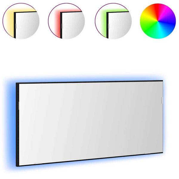 vidaXL Veidrodis juoda ąžuolo 80 x 37 cm Stiklas ir inžinerinė mediena