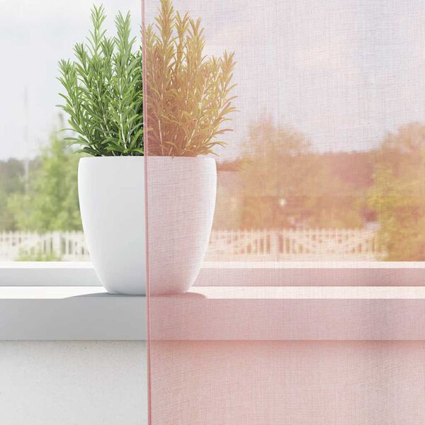 vidaXL Voile užuolaidos su įvorėmis, 2vnt., šviesiai rožinė, 140x175cm