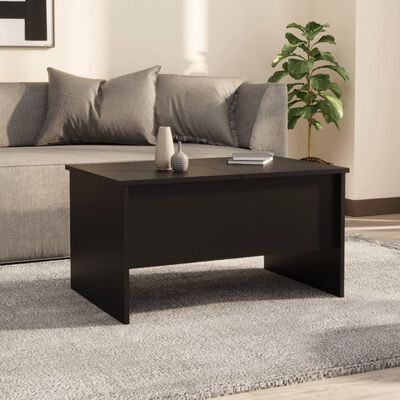 vidaXL Kavos staliukas, juodas, 80x50x42,5cm, apdirbta mediena
