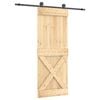 vidaXL Slankios durys 80 x 210 cm Natūrali ir juoda
