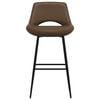 vidaXL Baro taburetė, tamsiai rudos spalvos, dirbtinė oda
