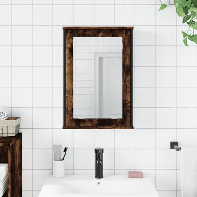 vidaXL Veidrodinė vonios spintelė, dūminio ąžuolo, 42x12x60cm, mediena