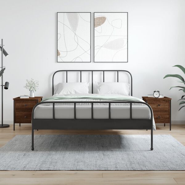 vidaXL Naktinės spintelės, 2vnt., rudos ąžuolo, 40x42x50cm, mediena