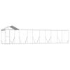 vidaXL Lauko voljeras &scaron;unims su stogu, sidabrinis, 10x2x2,5m, plienas