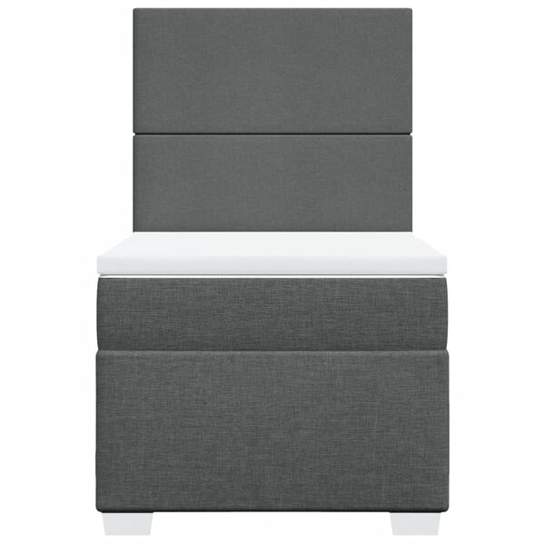 vidaXL Lova su spyruoklėmis ir čiužiniu, pilka, 100x200cm, audinys