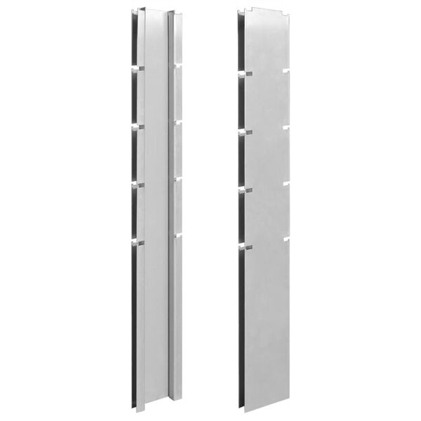 vidaXL Tvoros stulpai, 10vnt., sidabriniai, 140cm, plienas