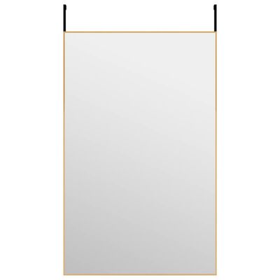 vidaXL Veidrodis ant durų, auksinis, 50x80cm, stiklas ir aliuminis
