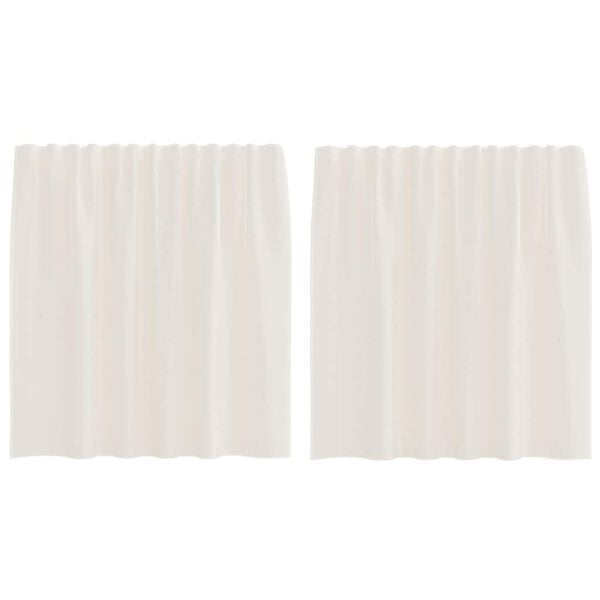 vidaXL Voile užuolaidos su vir&scaron;utine dalimi, 2vnt., kreminės spalvos