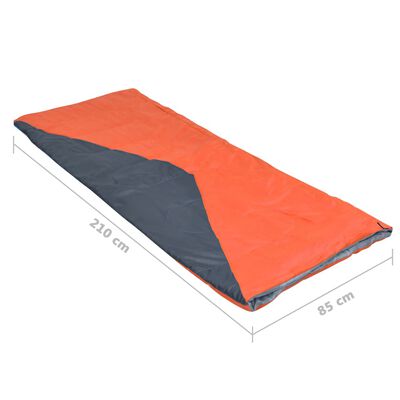 vidaXL Lengvas voko formos miegmaišis, oranžinės spalvos, 1100g, 10°C