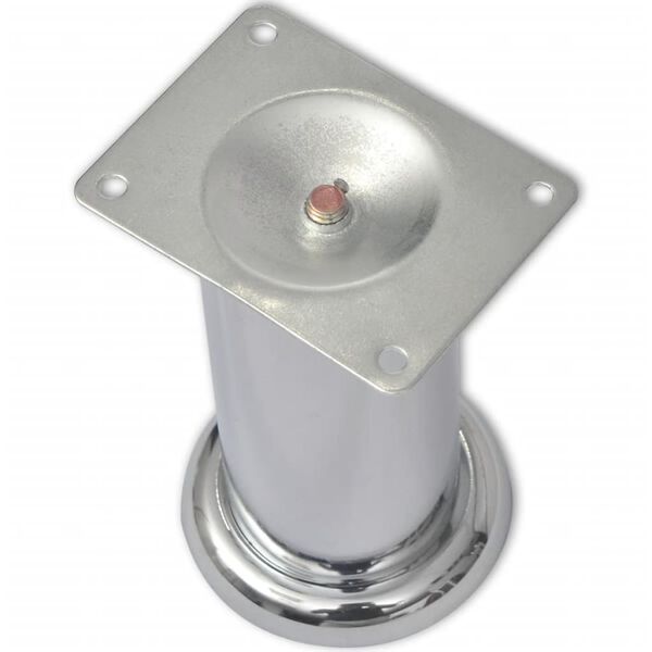 vidaXL Sofos kojelės, 8vnt., chromas, 120mm, apskritos (242158x2)