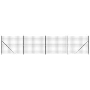vidaXL Tinklinė tvora su flan&scaron;ais, antracito spalvos, 1,4x10m