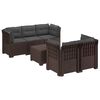 vidaXL 5-vietė sodo sofa su pagalvėlėmis Rataninio i&scaron;vaizdos PP Ruda