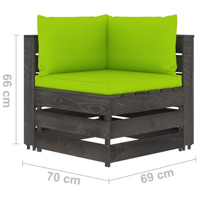 vidaXL Sodo komplektas su pagalvėlėmis, 10 dalių, impregnuota mediena