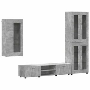 vidaXL TV spintelių komplektas su stalčių FLORIN 3 pcs Betono pilka