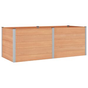 vidaXL Paauk&scaron;tinta sodo lova Ruda 250 x 100 x 91 cm WPC ir aliuminis