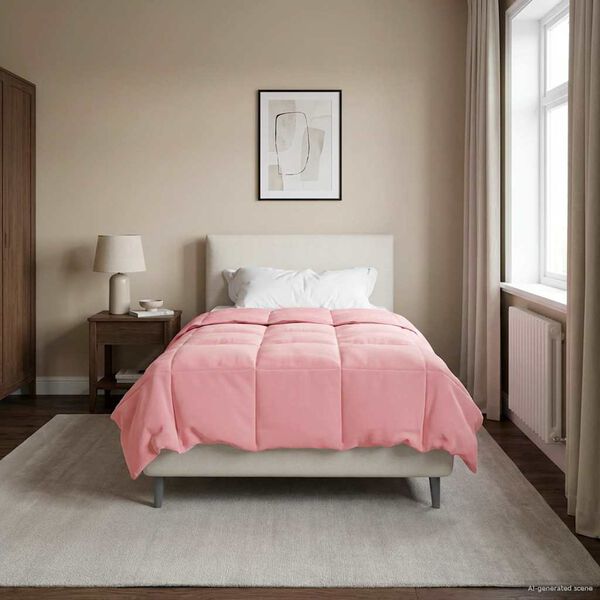 vidaXL Žiemos antklodė Tik&scaron;tas Rožinė 140 x 220 cm Mikropluo&scaron;tas