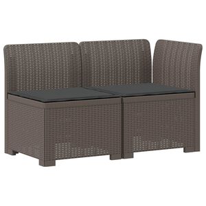 vidaXL 2-Vietis Sodo Sofas su Pagalvėlėmis, Atrodo kaip Ratano PP
