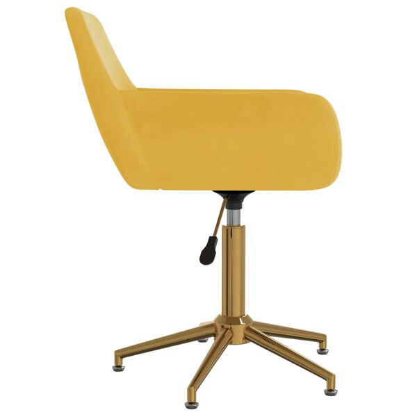 vidaXL Pasukama valgomojo kėdė, geltonos spalvos, aksomas
