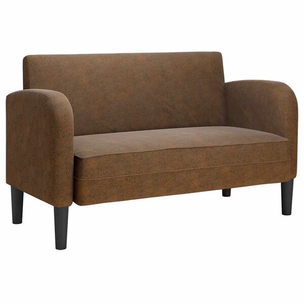 vidaXL Loveseat sofa, ruda, 110cm, dirbtinė oda