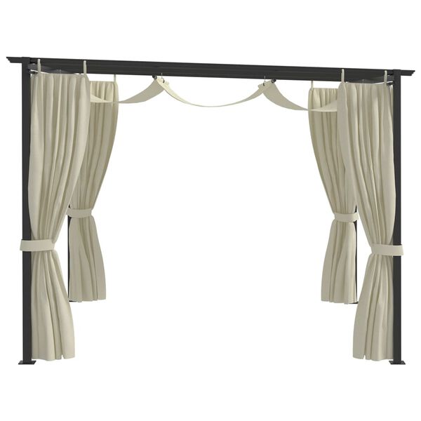 vidaXL Pavėsinė, kreminės spalvos, 4x3m (49255+49256)