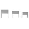 vidaXL Sustumiami kavos staliukai, 3vnt., baltos spalvos, MDP