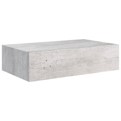 vidaXL Lentynos su stalčiais, 2vnt., betono pilkos, 40x23,5x10cm, MDF