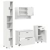 vidaXL Vonios baldų rinkinys 4 pcs Balta Inžinerinė mediena ir metalas