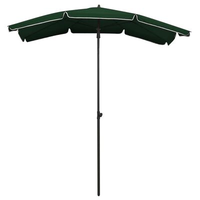 vidaXL Sodo skėtis nuo saulės su stulpu, žalios spalvos, 200x130cm