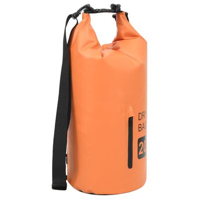 vidaXL Vandeniui atsparus krepšys su užtrauktuku, oranžinis, PVC, 20l