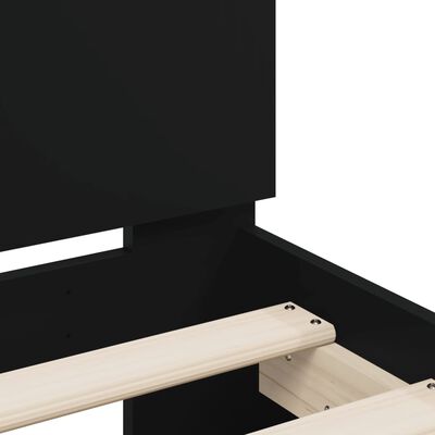vidaXL Lovos rėmas su galvūgaliu, juodas, 75x190cm, apdirbta mediena
