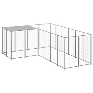 vidaXL Voljeras &scaron;unims, sidabrinės spalvos, 4,84 m&sup2;, plienas