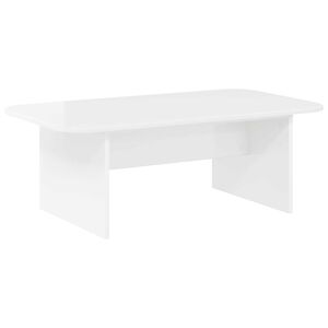 vidaXL Kavos staliukas Auk&scaron;tai blizganti balta 93 x 53 x 33 cm