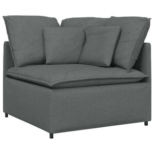 vidaXL Modulinė kampinė sofa su pagalvėlėmis, tamsiai pilka, 100 cm