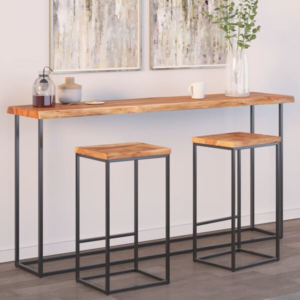 vidaXL Stalvir&scaron;is, 160x40x2,5cm, akacijos masyvas, su gyvu kra&scaron;tu