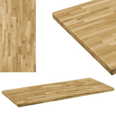 vidaXL Stalviršis, masyvi ąžuolo mediena, stač. form., 44mm, 120x60cm