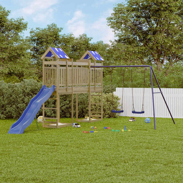 vidaXL Lauko žaidimų aik&scaron;telės komplektas, impregnuota pu&scaron;ies mediena