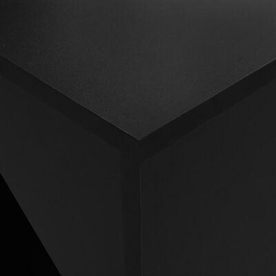 vidaXL Baro stalas su spintele, juodos sp., 115x59x200cm