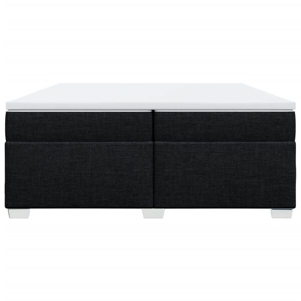 vidaXL Lova su spyruoklėmis ir čiužiniu, juoda, 200x200 cm, audinys