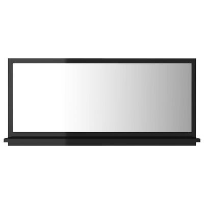 vidaXL Vonios kambario veidrodis, juodas, 80x10,5x37cm, MDP, blizgus