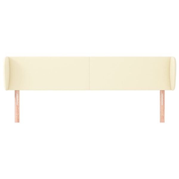 vidaXL Galvūgalis su auselėmis, kreminės,163x23x78/88cm, dirbtinė oda