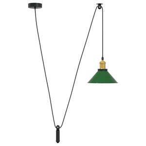 vidaXL Pakabinamas lempos, auk&scaron;tis reguliuojamas, E27, &Oslash; 22cm, metalas
