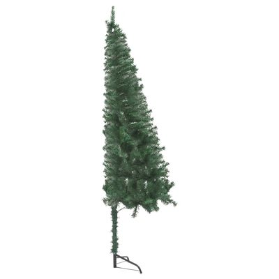 vidaXL Dirbtinė kampinė apšviesta Kalėdų eglutė, žalia, 120cm, PVC