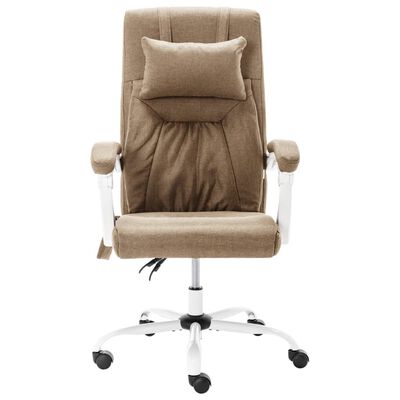 vidaXL Masažinė biuro kėdė, taupe spalvos, audinys