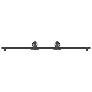 vidaXL Stumdomų durų įrangos rinkinys, juodos spalvos, 183cm, plienas