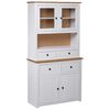 vidaXL Komoda Panama, baltos sp., 93x40,5x180cm, pu&scaron;ies med. masyvas