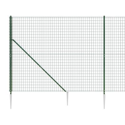 vidaXL Vielinė tinklinė tvora su smaigais, žalios spalvos, 1,4x25m