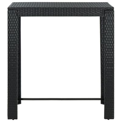 vidaXL Sodo baro staliukas, juodas, 100x60,5x110,5cm, poliratanas