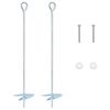 vidaXL Žemės inkaras 2 pcs Sidabrinė &Oslash;10 x 50 cm Cinkuotas metalas
