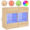 vidaXL Sieninė TV spintelė su LED lemputėmis, ąžuolo, 78,5x30x60,5cm